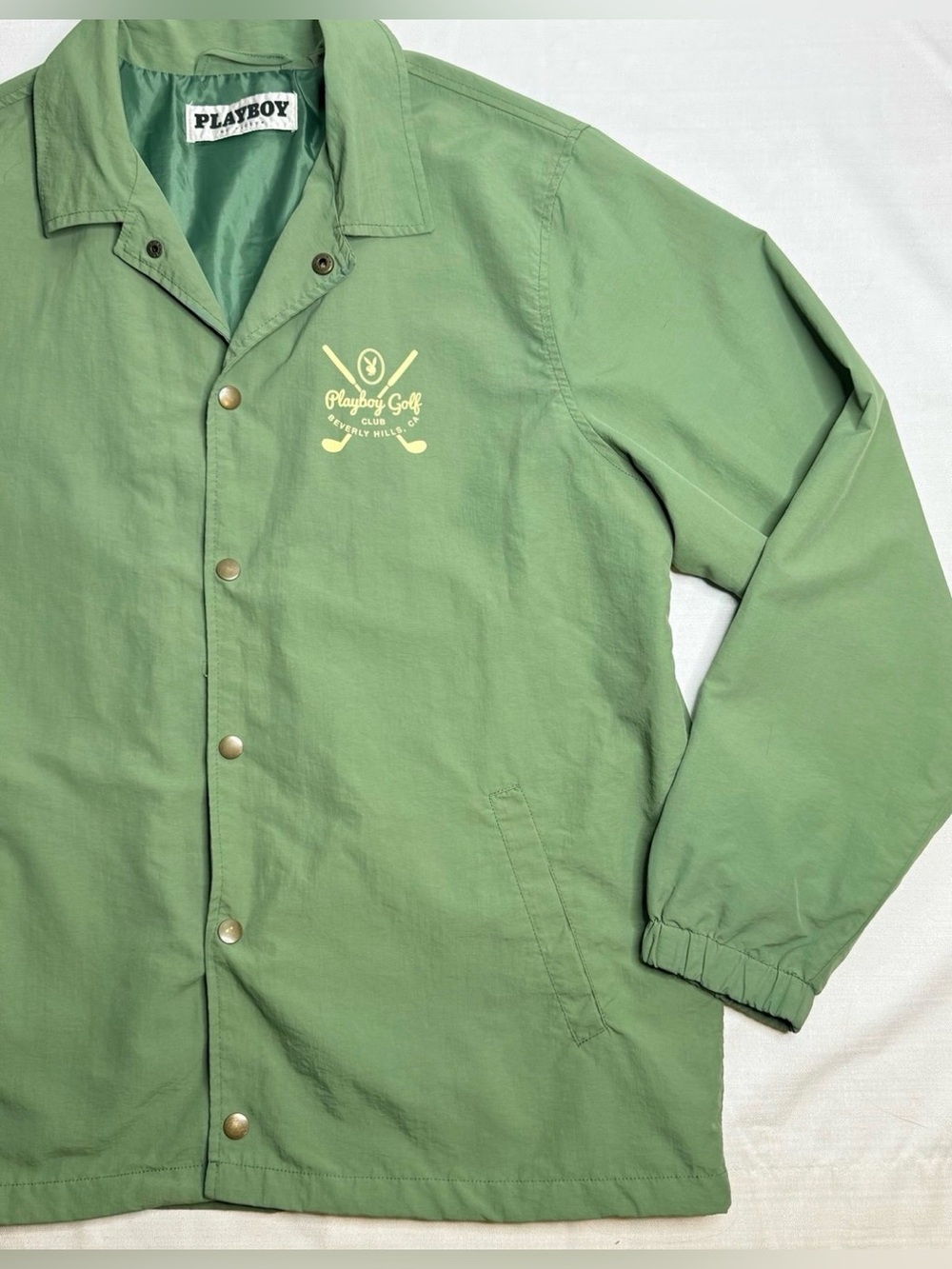 Playboy Men’s Clubs Coaches Green Jacket Lightweight Medium - Picture 4 of 11